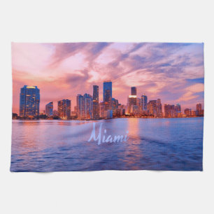 Linge De Cuisine Miami Beach Florida City Skyline