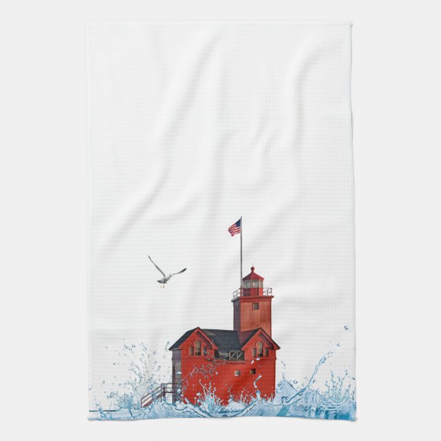 Linge De Cuisine Michigan Big Red Lighthouse (Vertical)