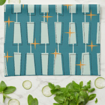 Mid Century Blocs atomiques modernes Turquoise, Aq
