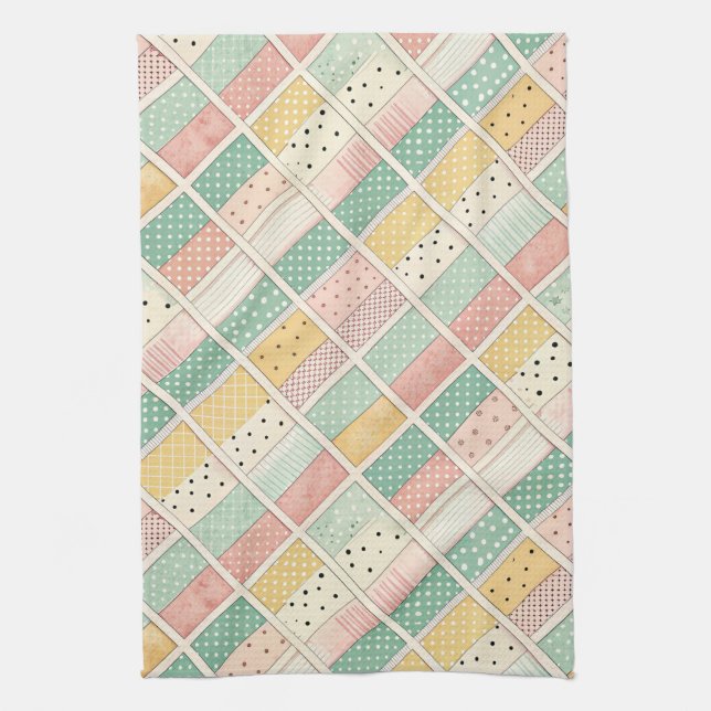 Linge De Cuisine Mid-Century Geometric Design with Dots & Lines 4  (Vertical)