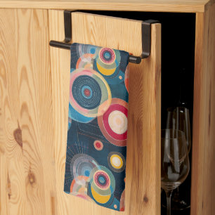 Linge De Cuisine Mid Century Mod Circles dans le style Hilma af Kli