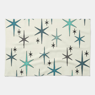 Linge De Cuisine Mid Century Modern Star Sky Turquoise