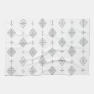 Linge De Cuisine Midcentury Starburst Diamonds Light Gray