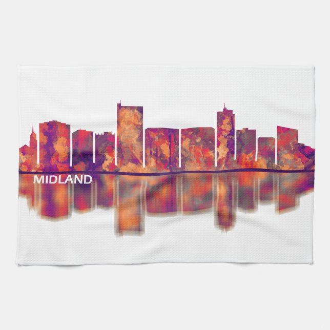 Linge De Cuisine Midland Texas Skyline (Horizontal)
