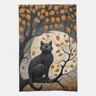 Linge De Cuisine Midnight Sentinel Under the Harvest Moon