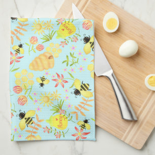 Linge De Cuisine Miel Bee Blue