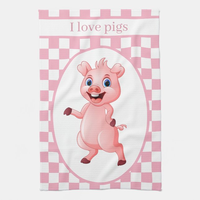 Linge De Cuisine mignon Amateurs de cochon de pays ajouter du texte (Vertical)