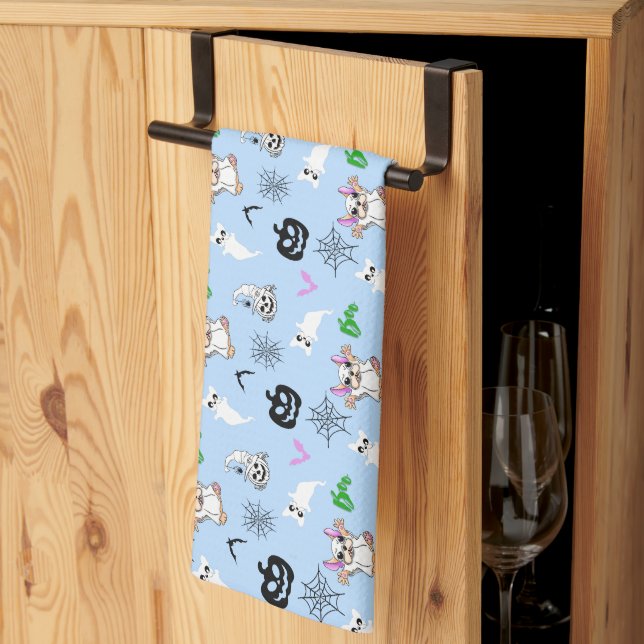 Linge De Cuisine Mignon fantôme Français Bulldog chauve-souris citr (Pliage en tiers)