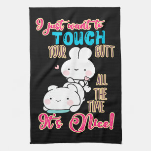Linge De Cuisine Mignon Lapin Drôle Je Veux Juste Toucher Ton Derri