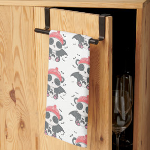 Linge De Cuisine Mignon Panda Vampire Chauve-Souris Fantôme Blanc H