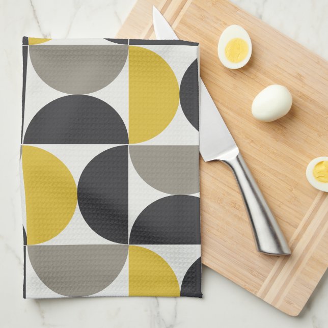 Linge De Cuisine Milieu du siècle moderne Turmeric Gunmetal (Quart Plié)
