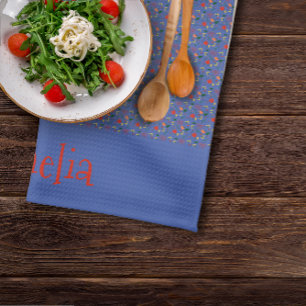 Linge De Cuisine mini fleur sauvage motif jaune rouge