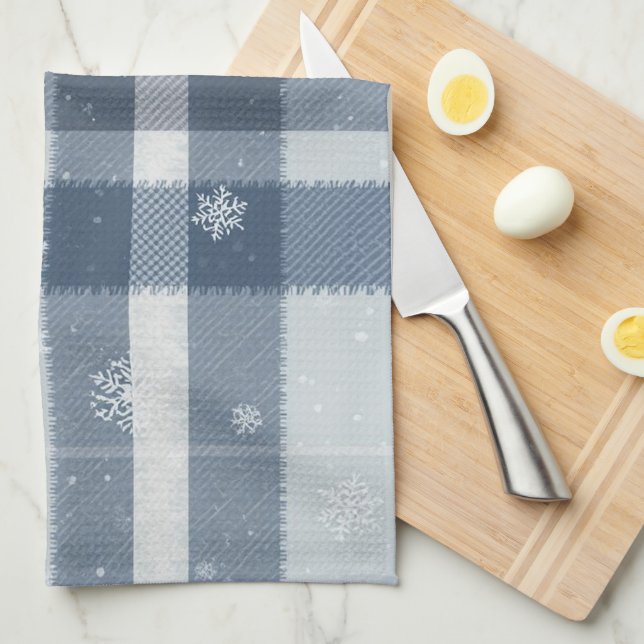 Linge De Cuisine Minimalist Cool Gray Plaid Kitchen Towel – Neutral (Quart Plié)