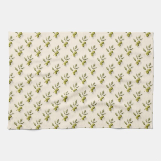 Linge De Cuisine Minimalist olive branch seamless pattern (Horizontal)