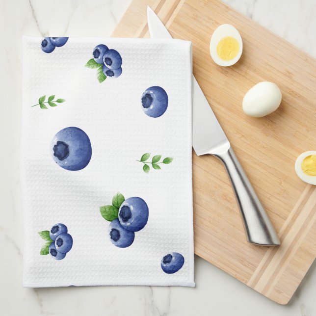 Linge De Cuisine Modèle de bleuets (Quart Plié)