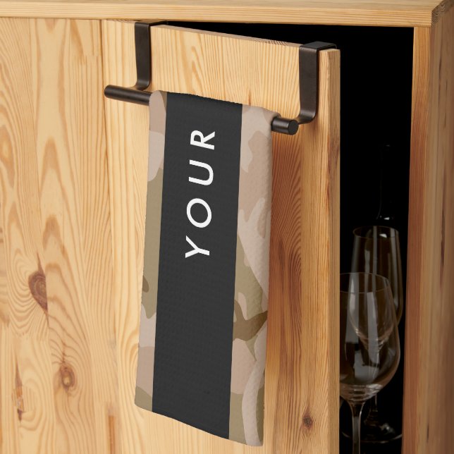 Linge De Cuisine Modèle de camouflage du désert, Votre nom, Personn (Pliage en tiers)