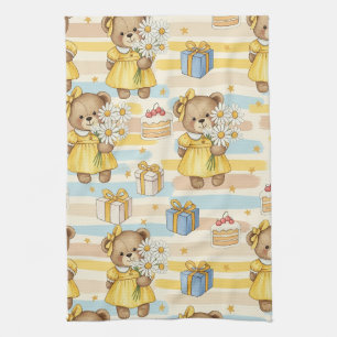 Linge De Cuisine Modèle de jardin aux marguerites d'ours en peluche