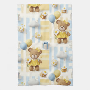 Linge De Cuisine Modèle de jardin aux marguerites Ourson (8)