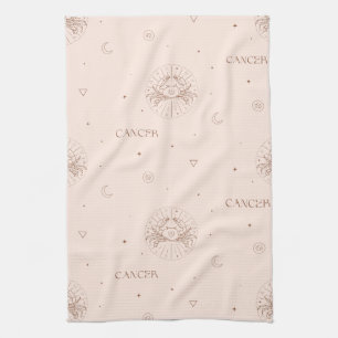 Linge De Cuisine Modèle de zodiaque Cancer marron et bordeaux