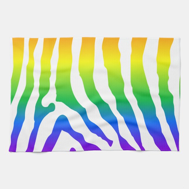 Linge De Cuisine Modèle Rainbow Zebra (Horizontal)
