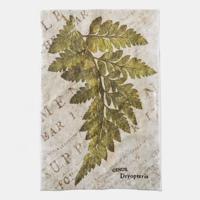 Linge De Cuisine Modèle tropical de Green Fern Botanical Ferns (Vertical)