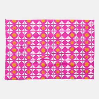 Linge De Cuisine Modern desHot pink and orange sun with white sails