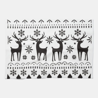 Linge De Cuisine Modern Folk Art Christmas Reindeer