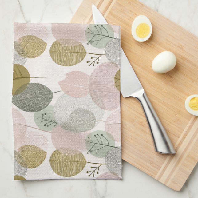 Linge De Cuisine Modern Spring Botanical Kitchen Towels (Quart Plié)