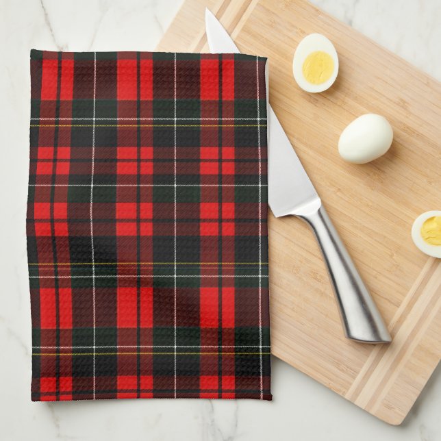 Linge De Cuisine Modern Wallace Red Scottish Tartan Plaid (Quart Plié)