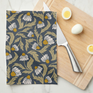 Linge De Cuisine Moderne fleur de coneflower bleu marine botanique