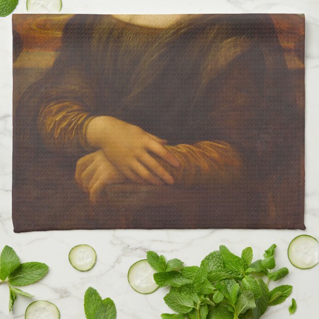 Linge De Cuisine Mona Lisa de Léonard de Vinci, Art Renaissance (Plié)