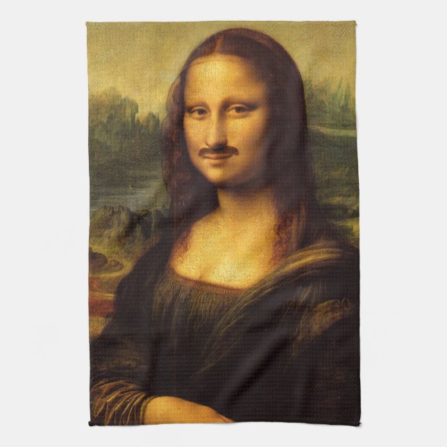Linge De Cuisine mona lisa moustache (Vertical)