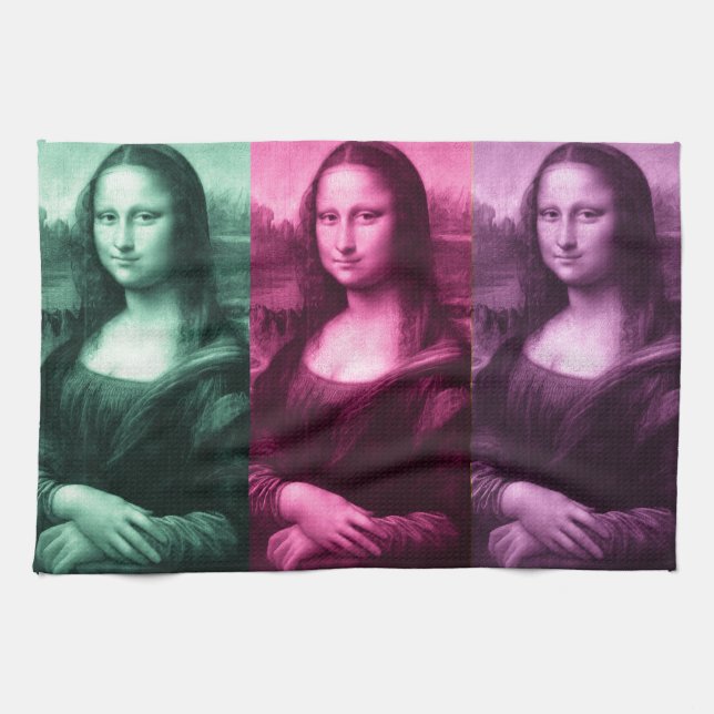 Linge De Cuisine Mona Lisa Rose vert violet (Horizontal)