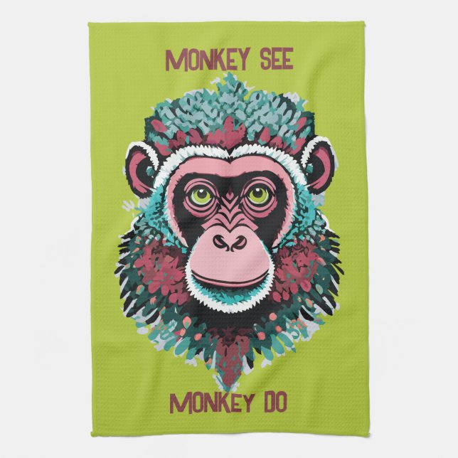 Linge De Cuisine Monkey See, Monkey Do (Vertical)