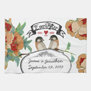 Linge De Cuisine Monnaie Inséparable vintage de fleurs de cerisier