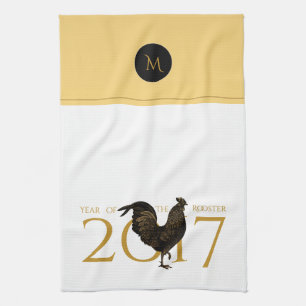 Linge De Cuisine Monogramme 2017 chinois de nouvelle année de coq