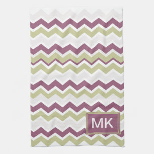 Linge De Cuisine Monogramme Chevron Brick