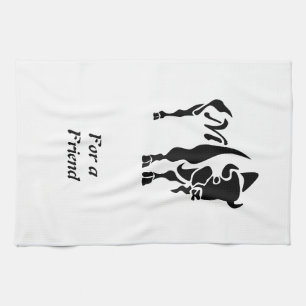 Linge De Cuisine Monogramme de buffle noir Silhouette