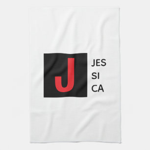 Linge De Cuisine Monogramme de nom professionnel élégant moderne