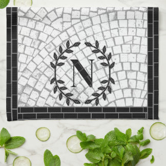 Linge De Cuisine Monogramme en impression mosaïque