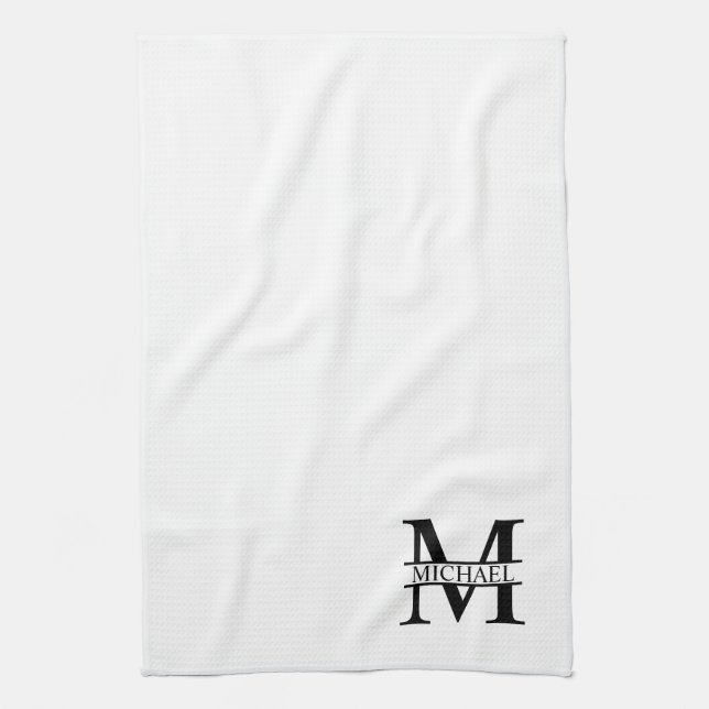 Linge De Cuisine Monogramme et nom personnalisés (Vertical)