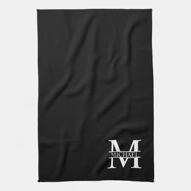 Linge De Cuisine Monogramme et nom personnalisés (Vertical)