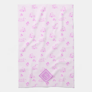 Linge De Cuisine Monogramme Motif de l'orignal de campagne mignonne