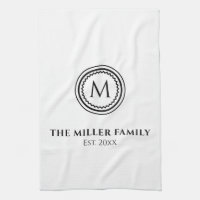 Monogramme | Nom de famille | Médaillon noir et bl