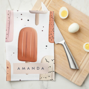 Linge De Cuisine Monogramme Personnalisé Cute Popsicle Motif