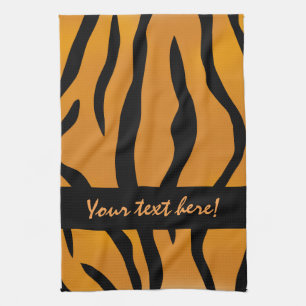Linge De Cuisine Monogramme personnalisé Frappes de tigres sauvage