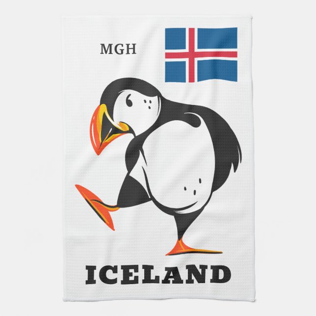 Linge De Cuisine Monogramme personnalisé Islande (Vertical)