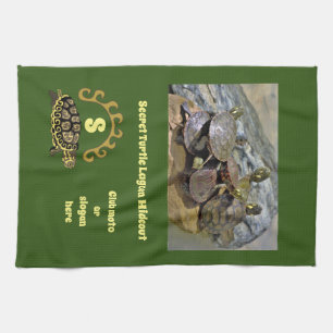 Linge De Cuisine Monogramme photo de la tortue secrète de la lagune