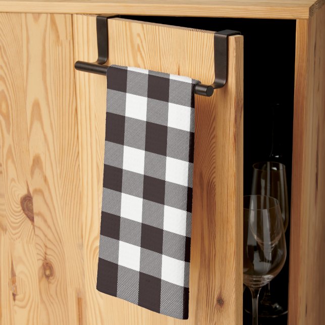Linge De Cuisine Monogramme Rustique Chic Plaid (Pliage en tiers)