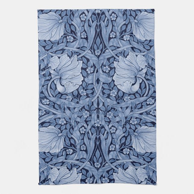 Linge De Cuisine Monotone bleu Pimpernel, William Morris (Vertical)